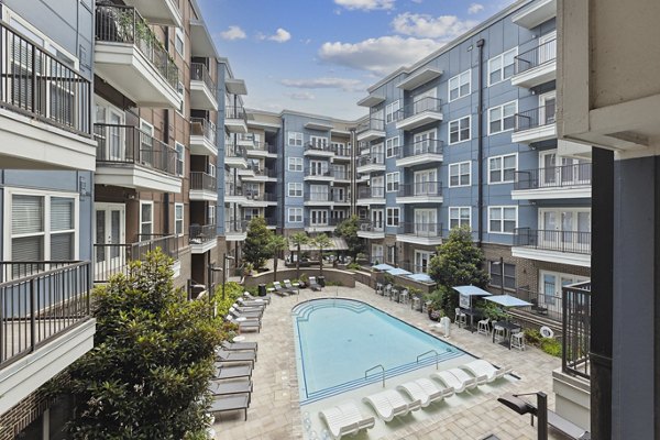 Rooftop pool with stunning views at Midtown 205 Apartments