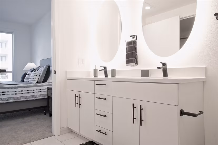 Luxurious bathroom with modern fixtures at Parc Haven Apartments, Las Vegas