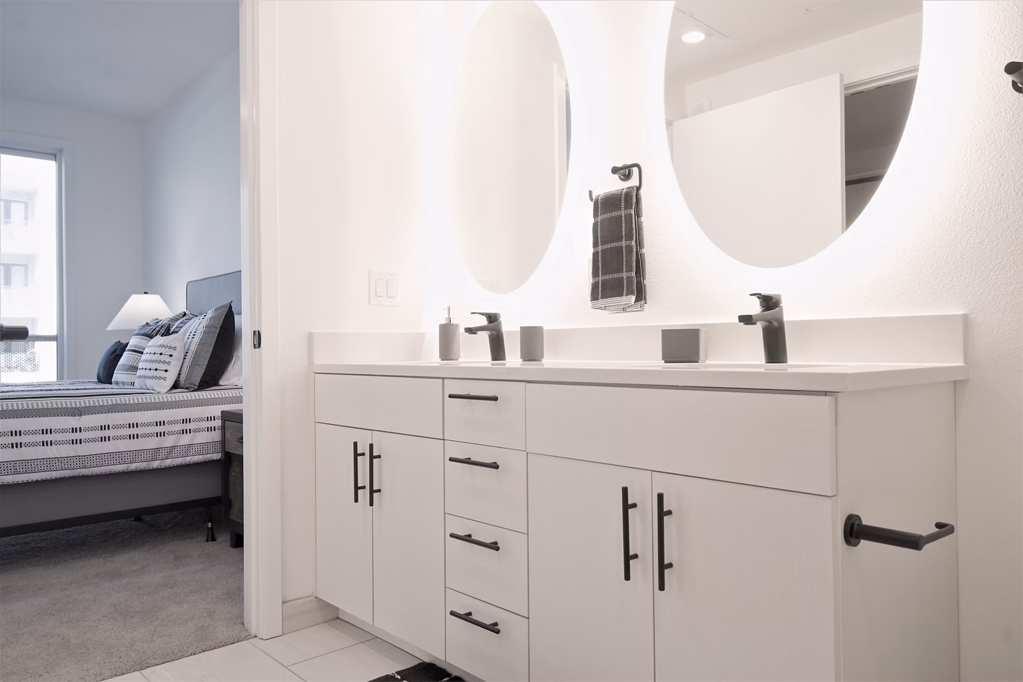 Luxurious bathroom with modern fixtures at Parc Haven Apartments, Las Vegas