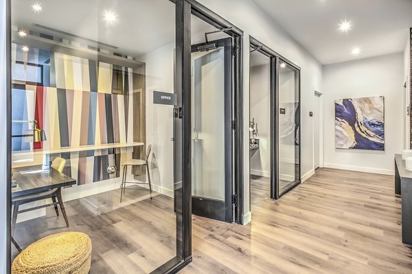 Clubhouse featuring modern design and seating areas at Parc Haven Apartments in Las Vegas