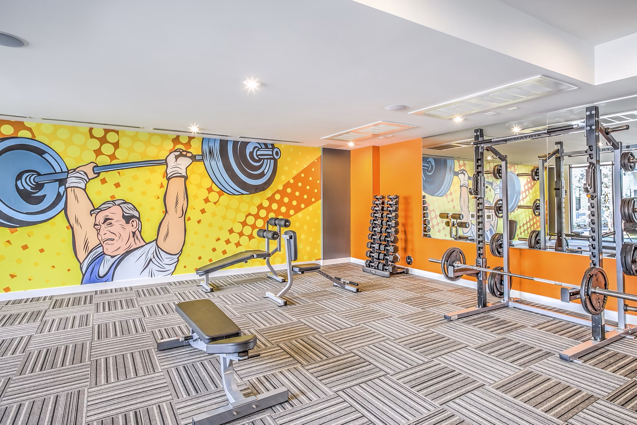 Modern fitness center with state-of-the-art equipment at Parc Haven Apartments in a vibrant community setting