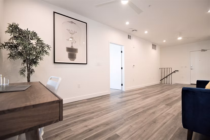 Modern kitchen with stainless steel appliances at Parc Haven Apartments