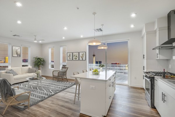 Spacious kitchen with modern appliances at Parc Haven Apartments, ideal for luxury living in urban settings