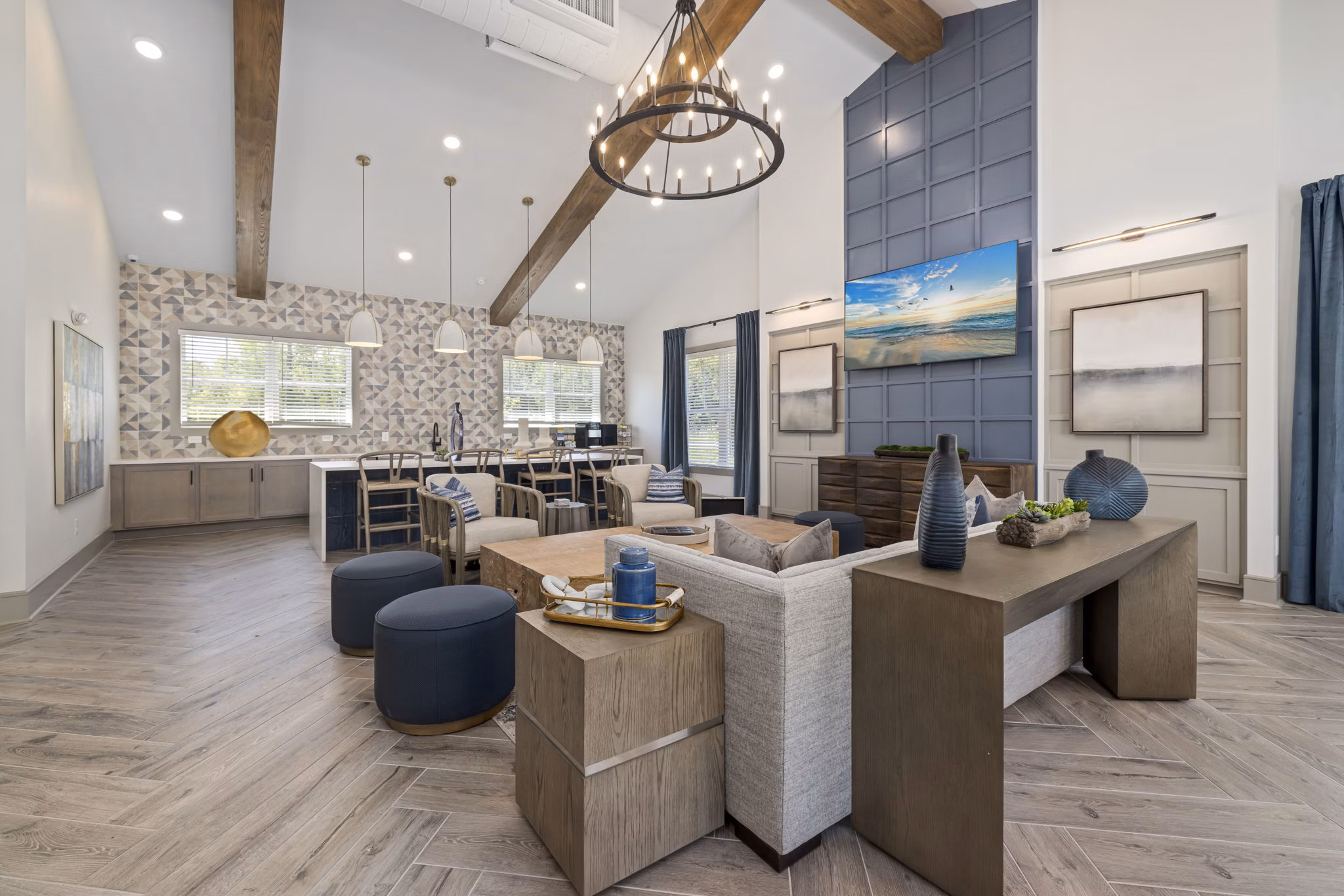 Clubhouse featuring modern lounge and entertainment spaces at Banyan Silo Ridge Apartments, perfect for luxury living