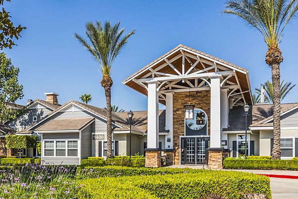 The Village on 5th: Clubhouse and leasing office with stylish interiors and modern furnishings
