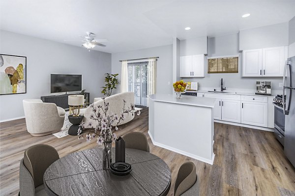 dining room at The Village on 5th Apartments