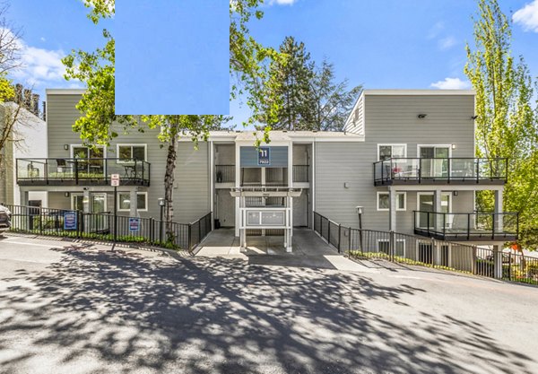 Lakeview at Newcastle Apartments: Contemporary view of luxury apartments in a serene neighborhood setting
