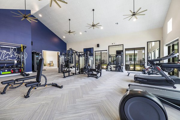 fitness center at Elan Harvest Green Apartments