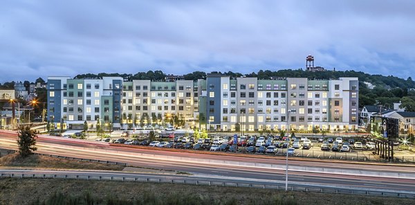 building/exterior at One North of Boston Apartments