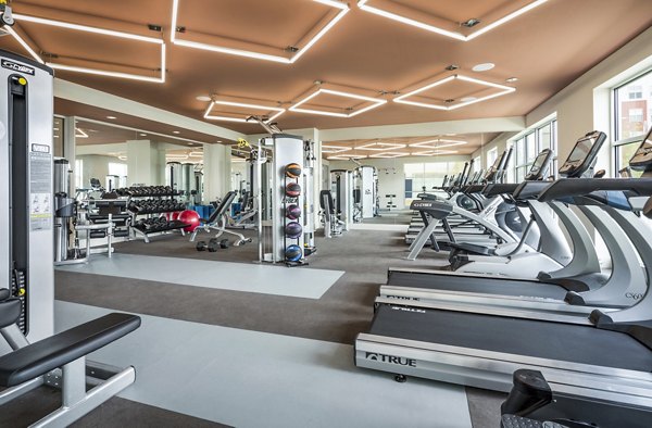fitness center at One North of Boston Apartments
