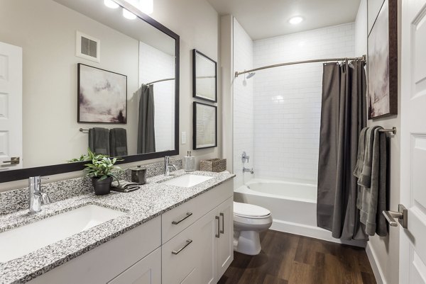 Modern bathroom featuring luxury fixtures at Broadstone Wren Apartments