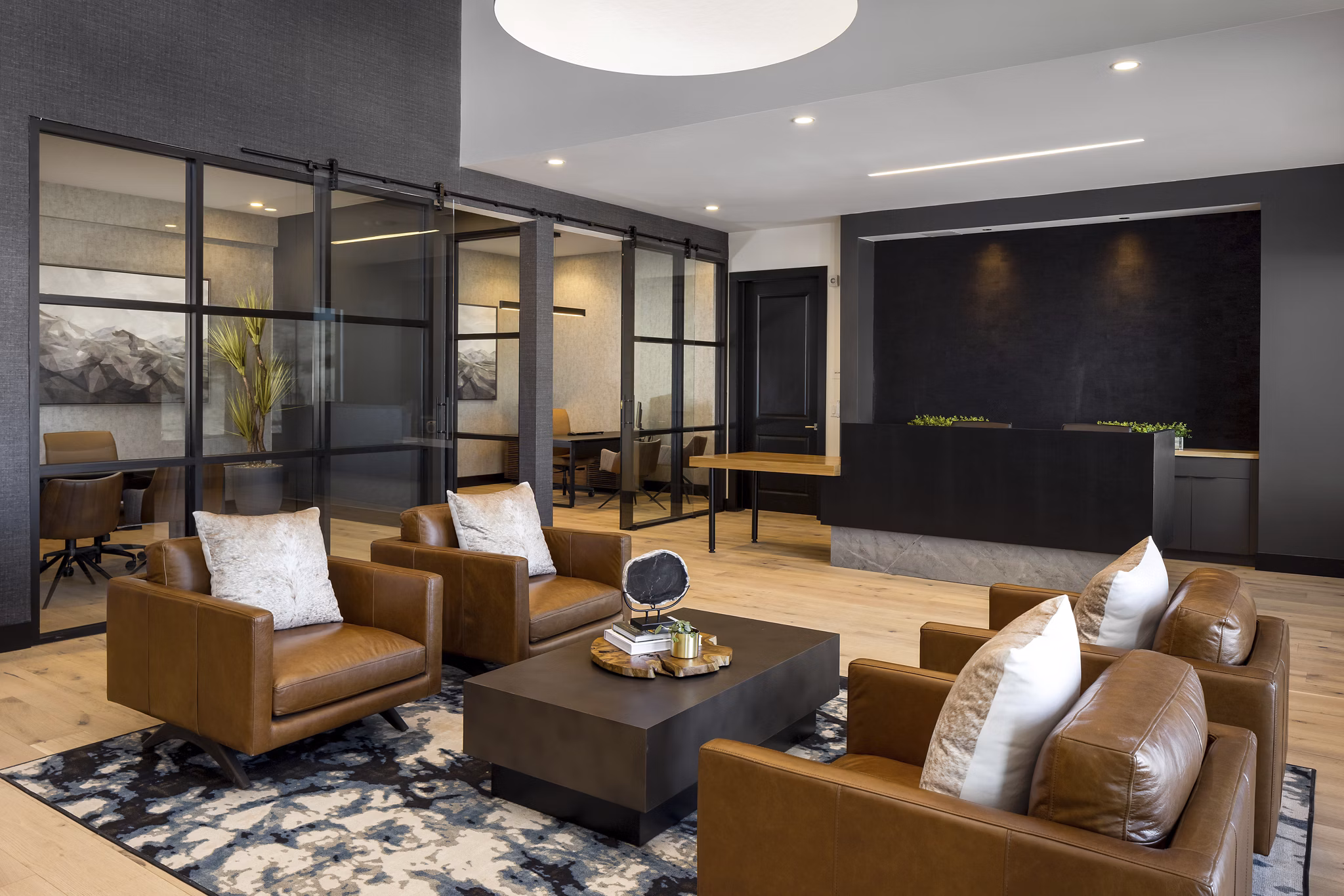 Modern clubhouse with chic decor at Broadstone Wren Apartments, luxury living in a vibrant community