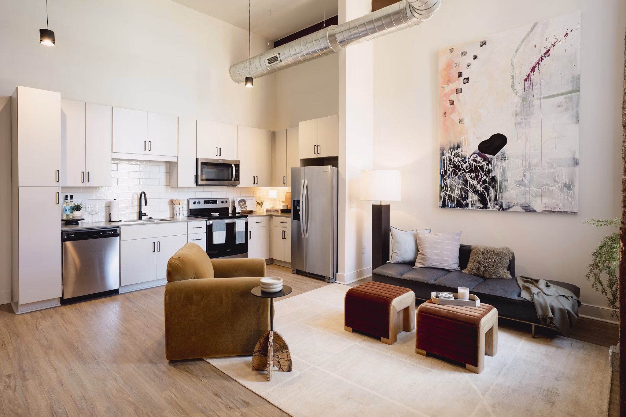 Living Room at NoDa Wandry Apartments