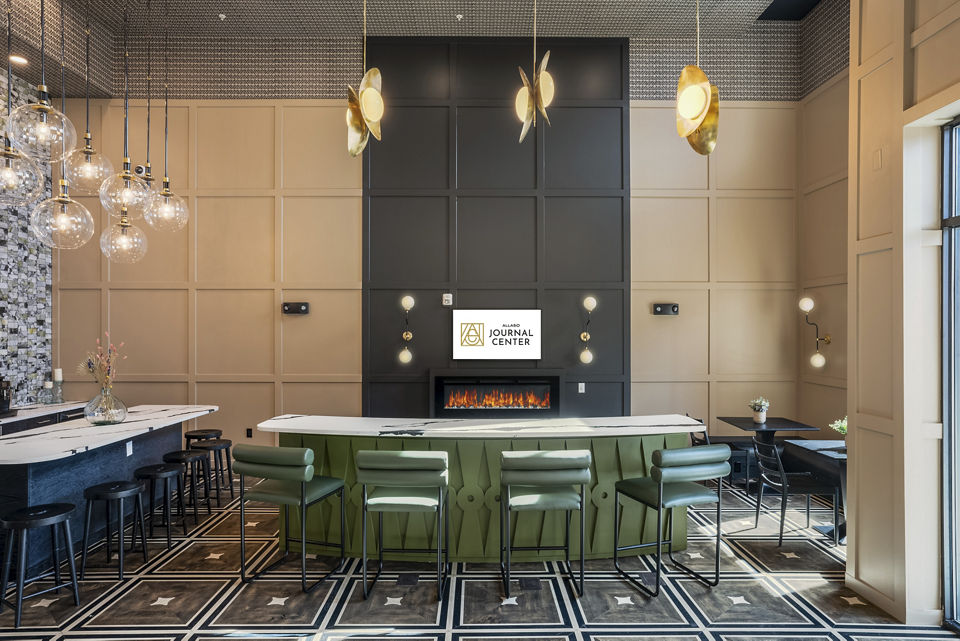 Elegant clubhouse with modern decor at Allaso Journal Center Apartments