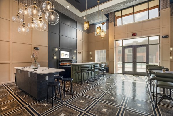 Clubhouse with modern decor at Allaso Journal Center Apartments