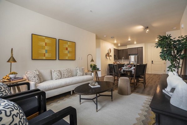 living room at Allaso Journal Center Apartments