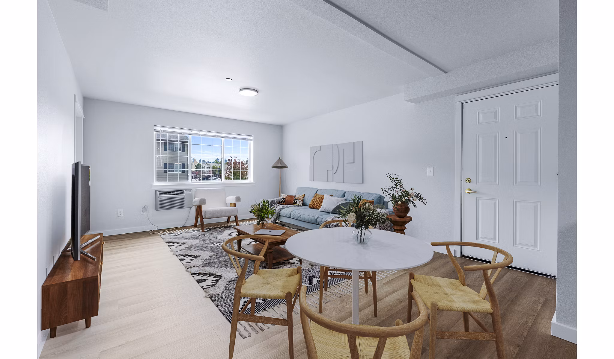 Modern dining room with stylish furnishings in Trillium Apartments