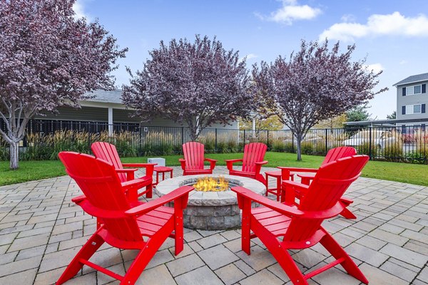 fire pit/patio at Trillium Apartments