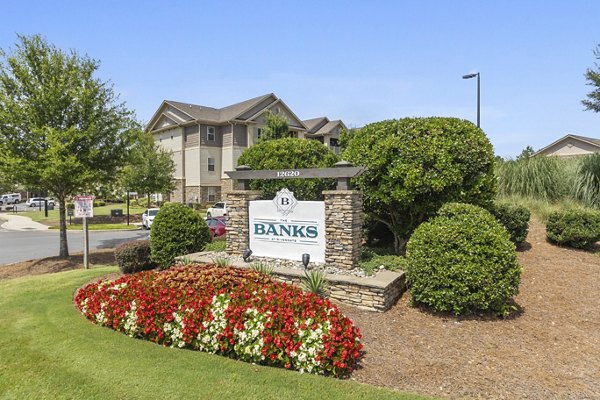 The Banks at Rivergate Apartments: Elegant signage for luxury living