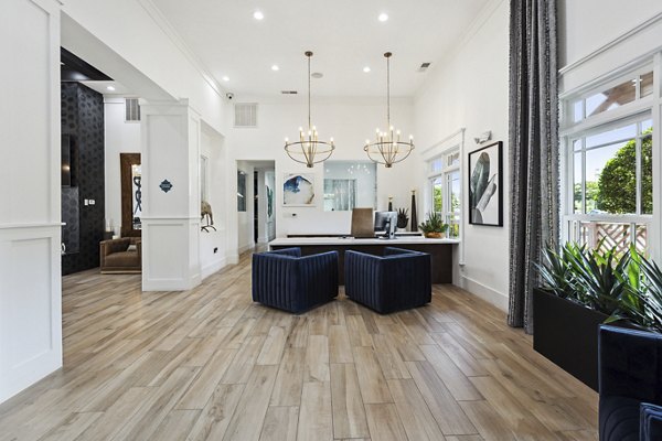 Spacious clubhouse with modern decor at The Banks at Rivergate Apartments