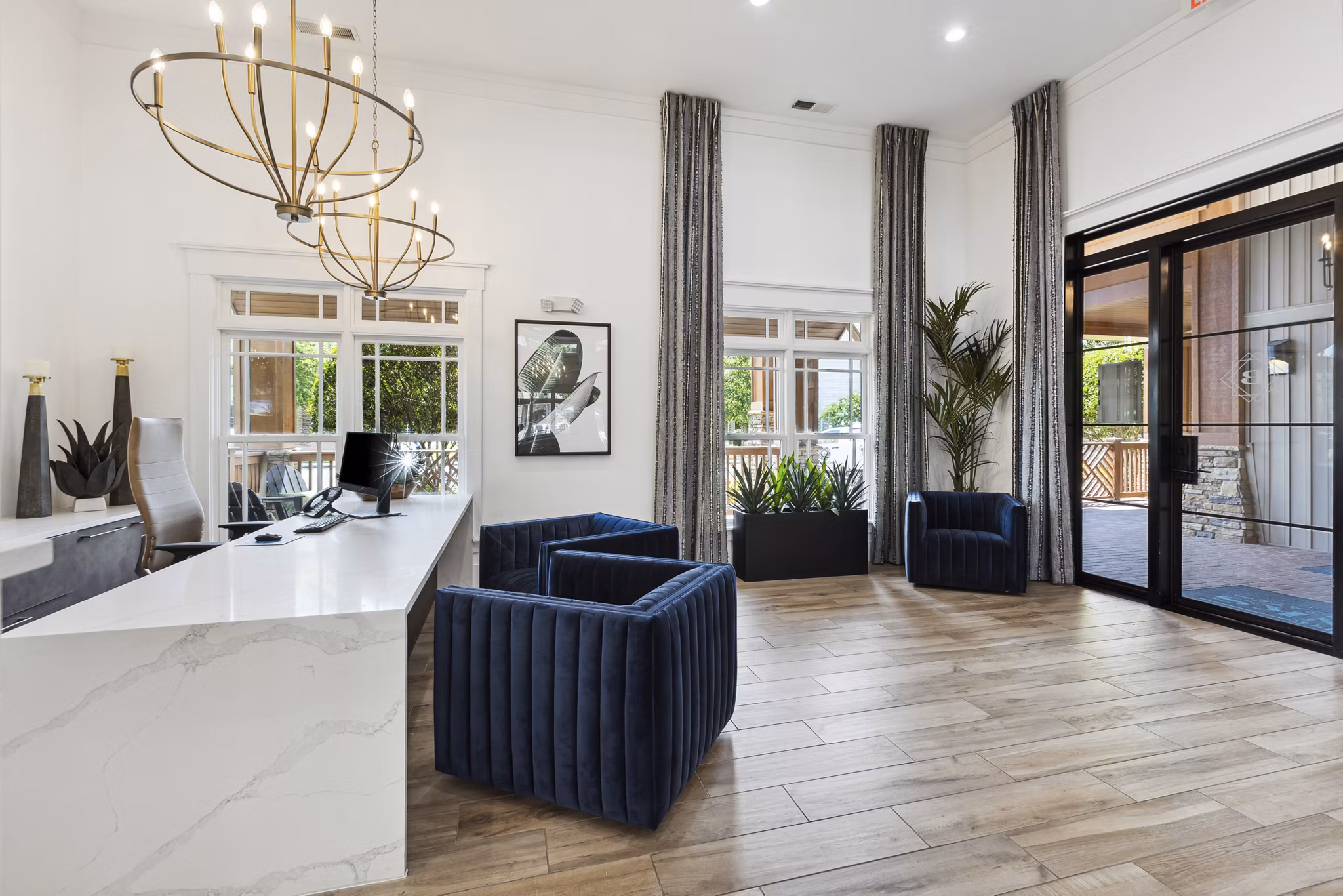 Clubhouse at The Banks at Rivergate Apartments offering luxury communal space with modern furnishings and entertainment options