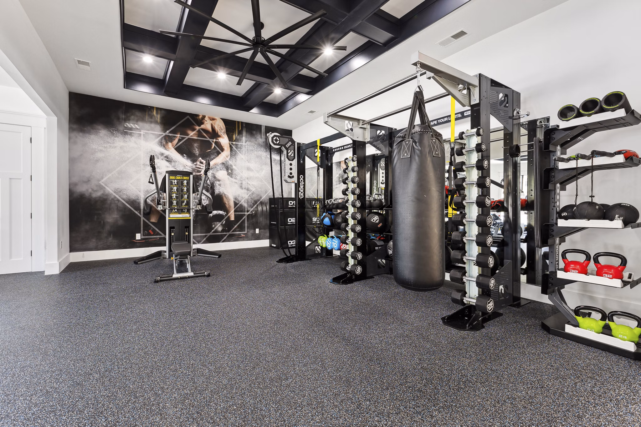 State-of-the-art fitness center with modern equipment at The Banks at Rivergate Apartments
