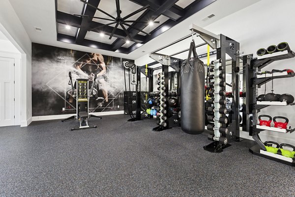 fitness center at The Banks at Rivergate Apartments