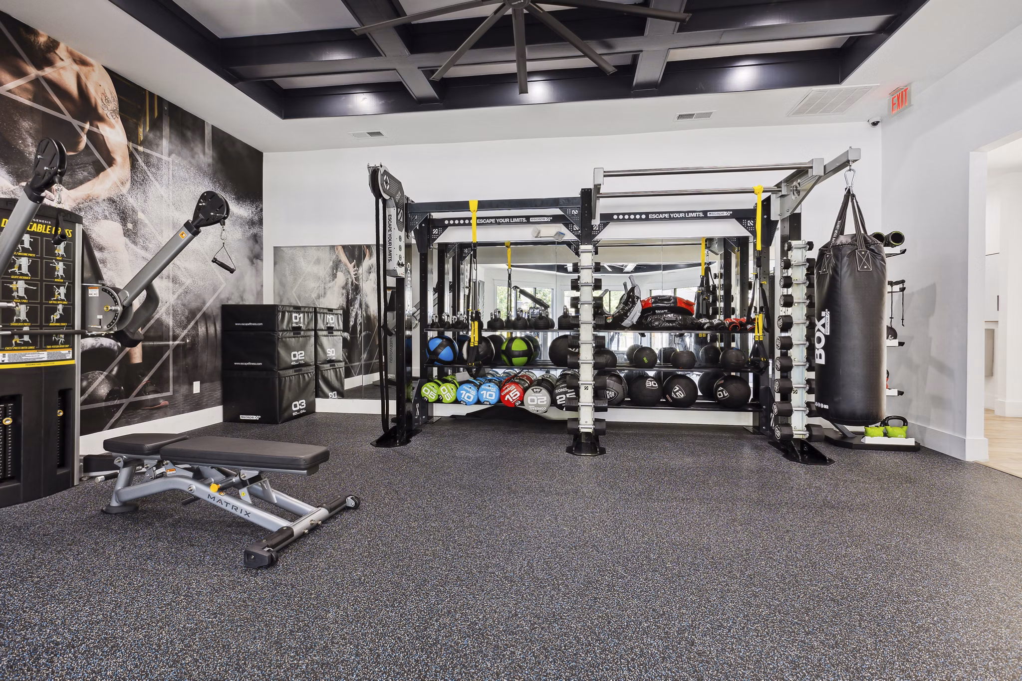Fitness center with state-of-the-art equipment at The Banks at Rivergate Apartments