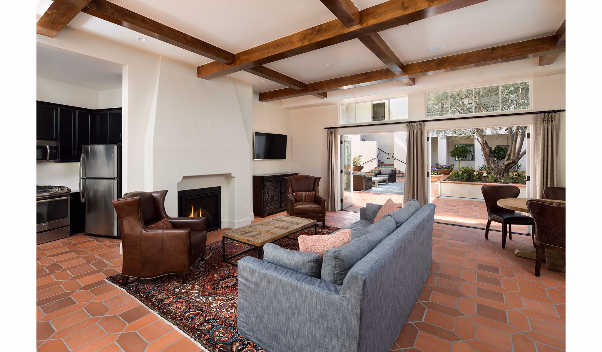 Clubhouse with elegant interiors at Andalucia Apartments, a luxury Greystar property