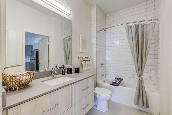Modern bathroom with sleek fixtures at Centro Arlington Apartments