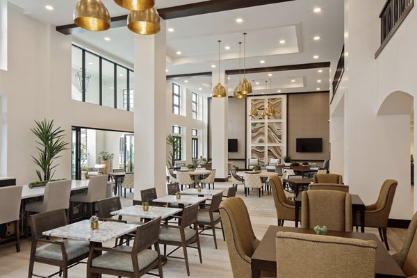 Clubhouse with modern decor at Everleigh San Clemente Apartments