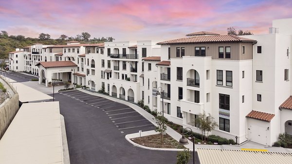 Sunset view from luxury balcony at Everleigh San Clemente Apartments