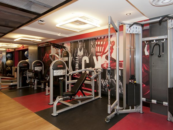 fitness center at Notch8 Apartments