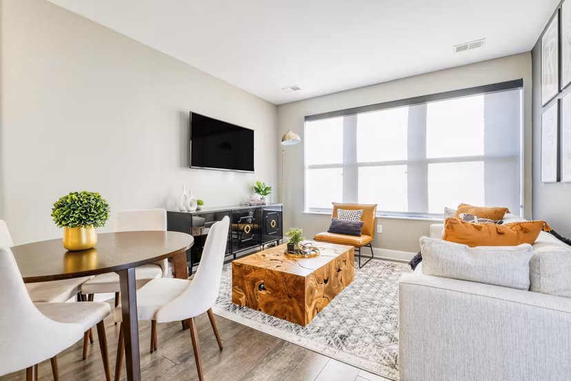 Modern kitchen with stainless steel appliances at Notch8 Apartments luxurious interiors