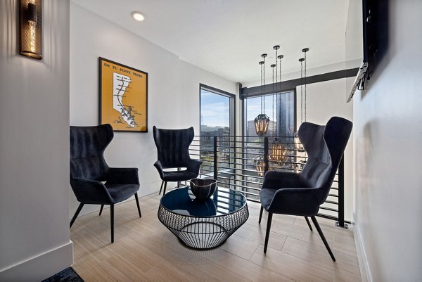 Clubhouse with modern seating and communal spaces at The Signal Apartments