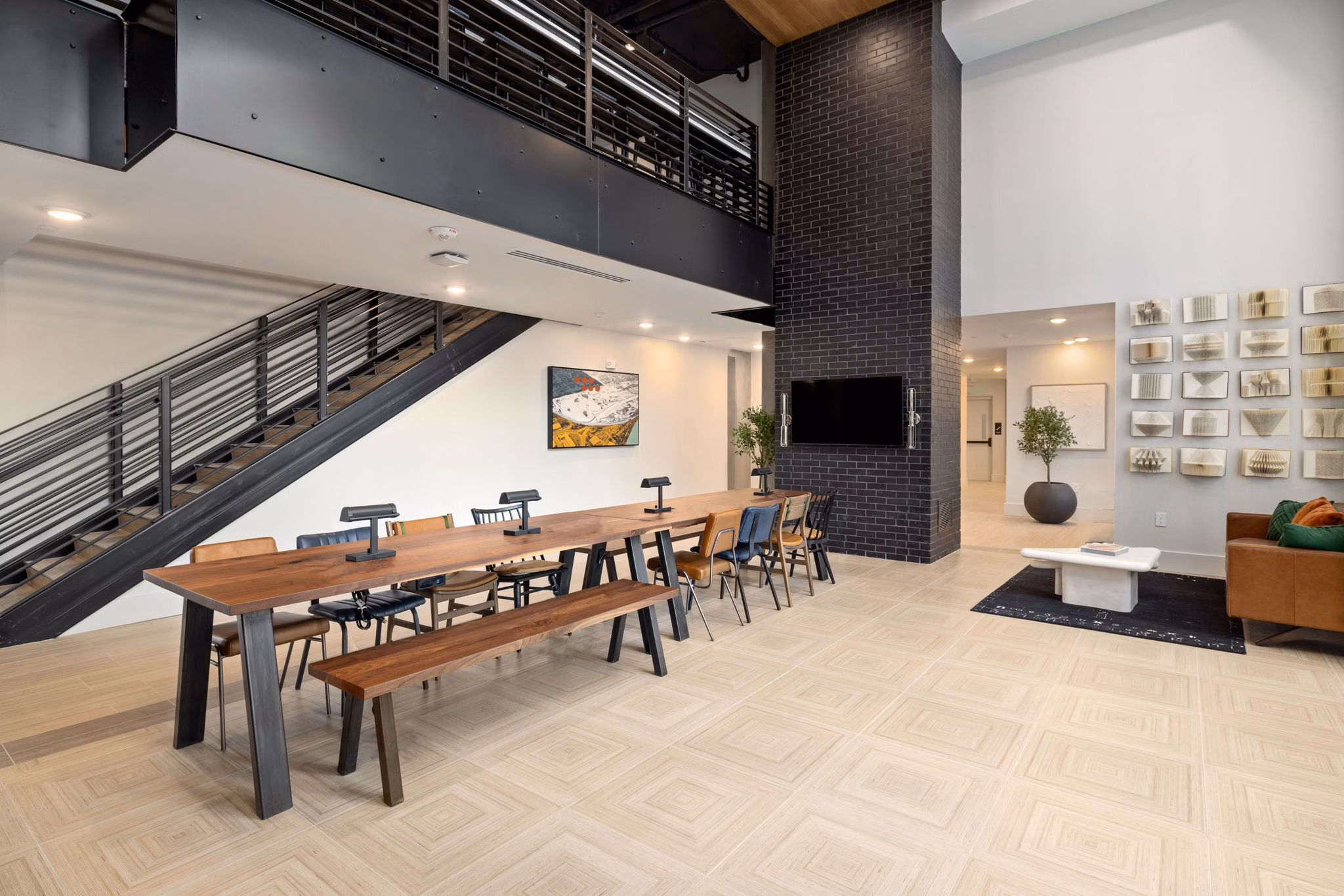The Signal Apartments: Contemporary clubhouse with stylish decor and seating areas
