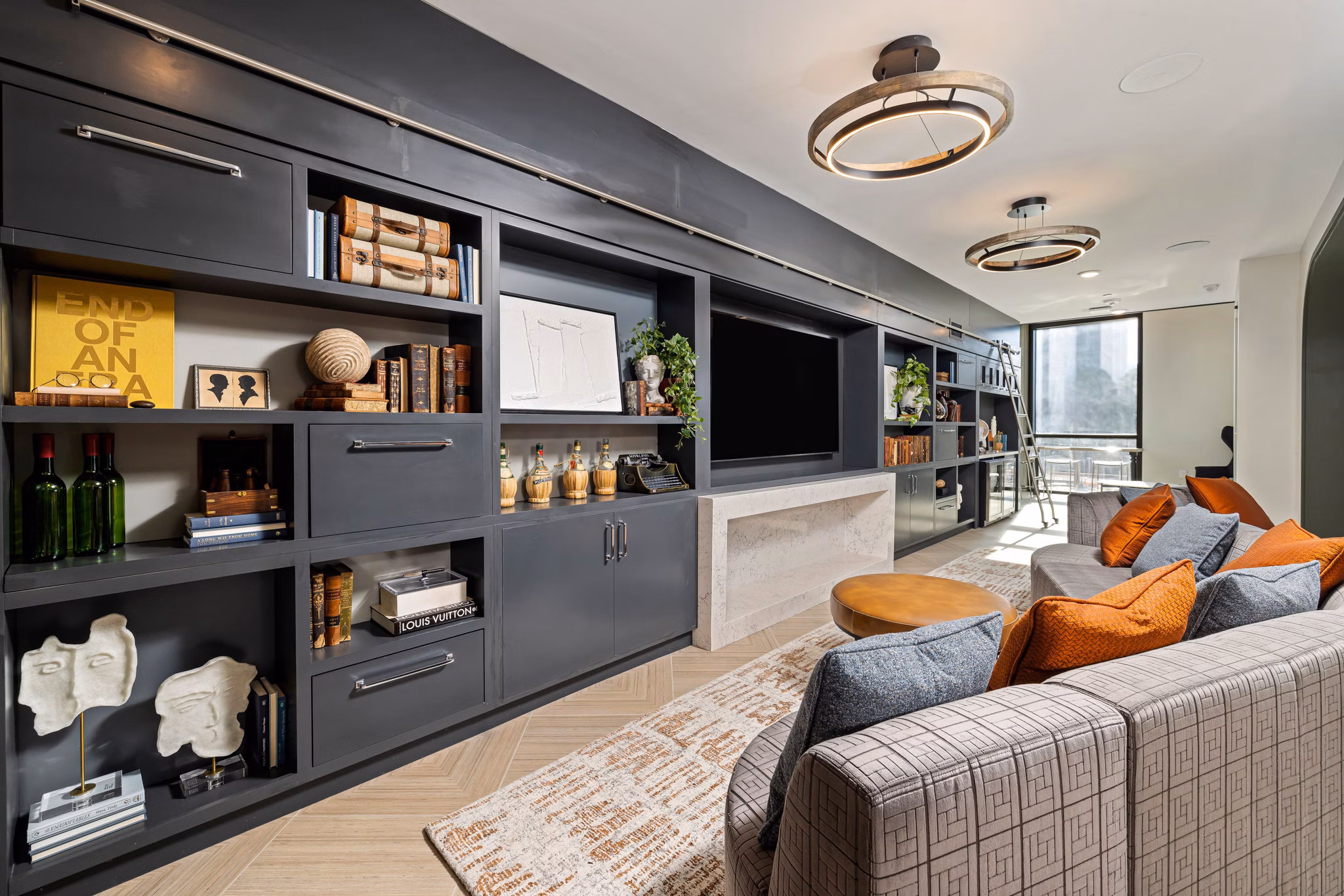 Modern clubhouse with luxurious seating at The Signal Apartments, ideal for social gatherings and community events Luxury living in our vibrant complex