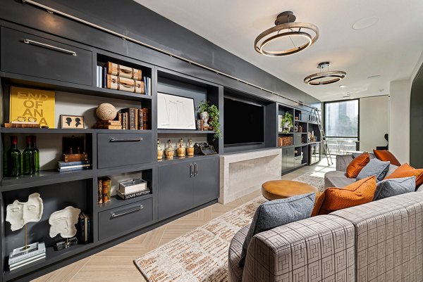 Modern clubhouse with luxurious seating at The Signal Apartments, ideal for social gatherings and community events Luxury living in our vibrant complex