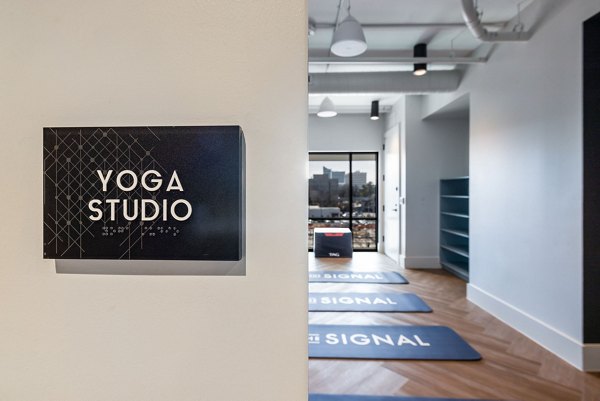 Yoga and spin studio with state-of-the-art equipment in The Signal Apartments