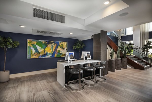 Stylish clubhouse featuring modern design elements at Next on Lex Apartments