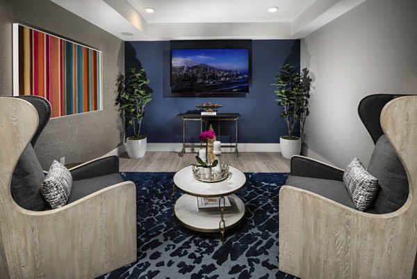 Next on Lex Apartments: Modern clubhouse featuring luxury seating and entertainment options