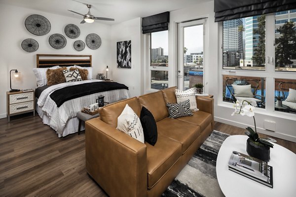 Modern studio with sleek design elements at Next on Lex Apartments
