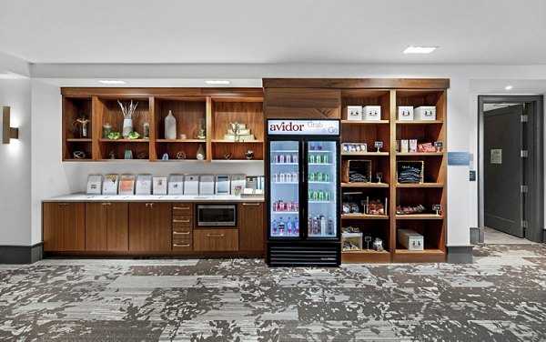 Clubhouse featuring social lounge and dining area at Avidor Edina Apartments, a luxury property in Edina