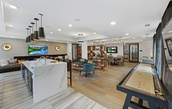 Clubhouse featuring modern design and cozy seating at Avidor Edina Apartments