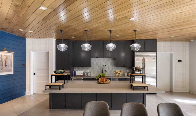 Modern clubhouse with lounge seating at Avidor Minnetonka Apartments, ideal for socializing and relaxation
