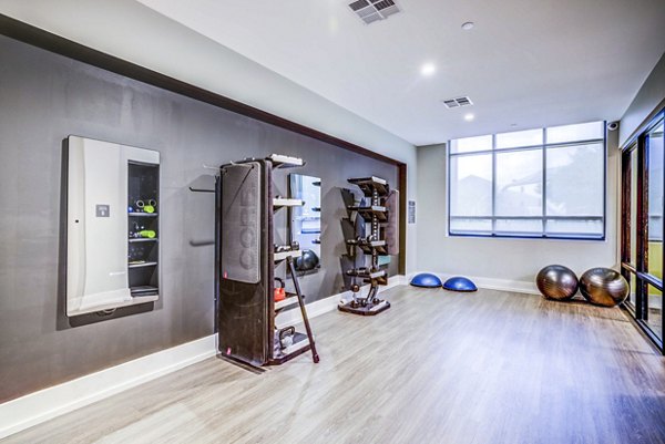 Fitness center with modern equipment at Zoey Apartments offering luxury workout spaces