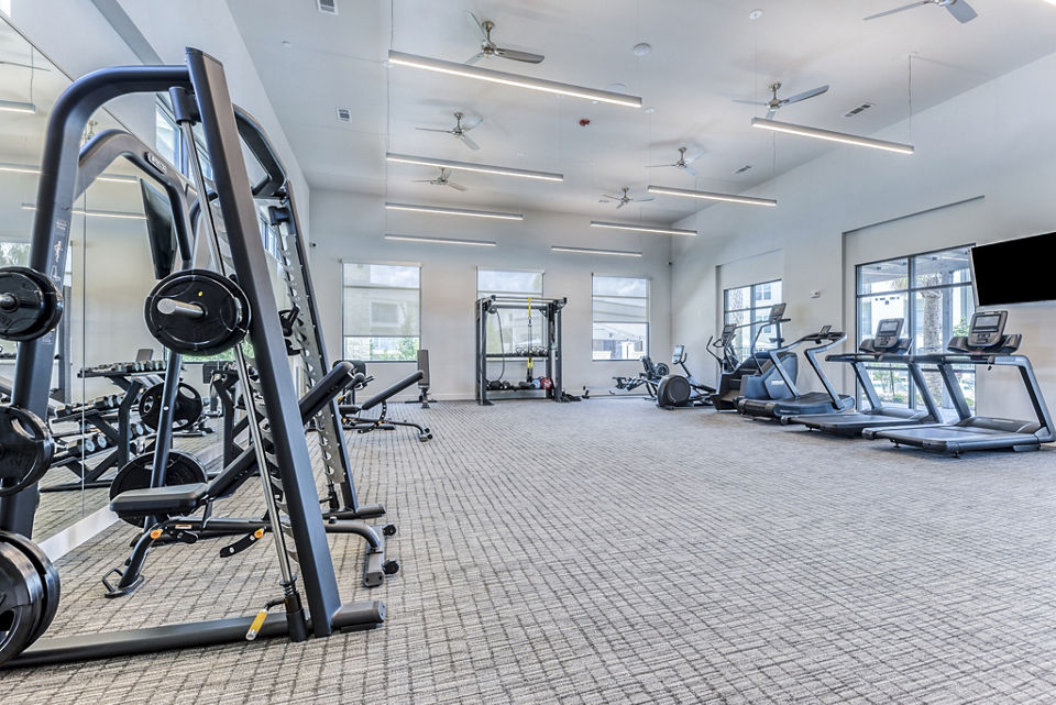 Tacara Dove Creek Apartments: Modern fitness center with state-of-the-art equipment in a luxury setting