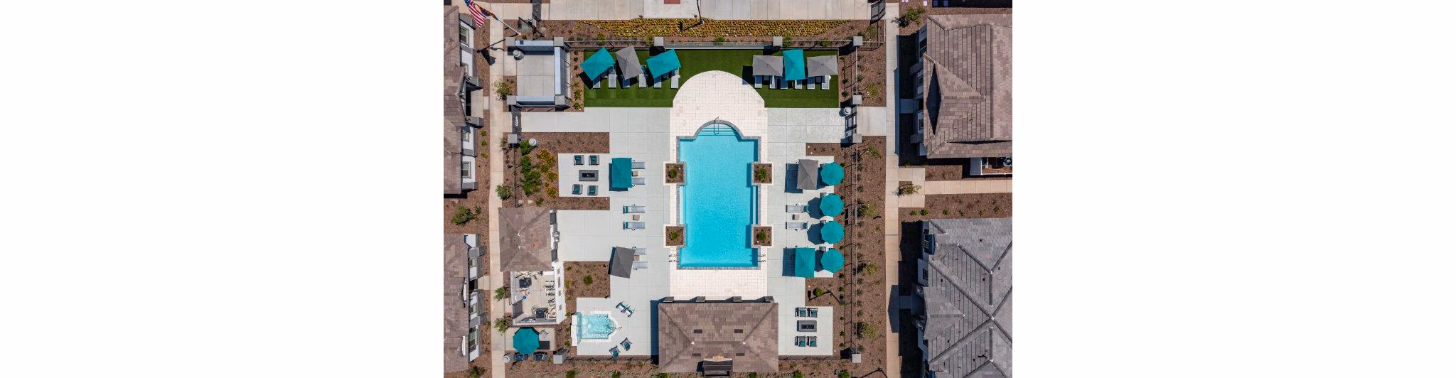 Vlux at Sunset Farms: Scenic view of luxury apartments surrounded by lush greenery