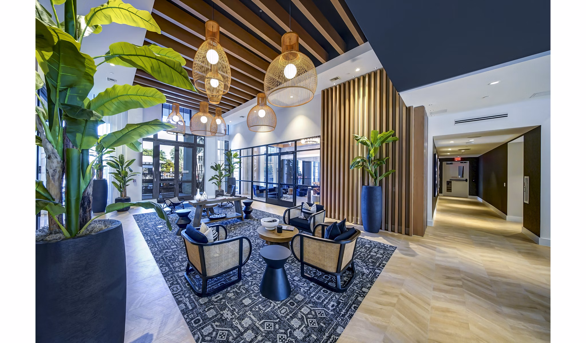 Ellsworth Apartments: Modern clubhouse featuring stylish lounge and community spaces