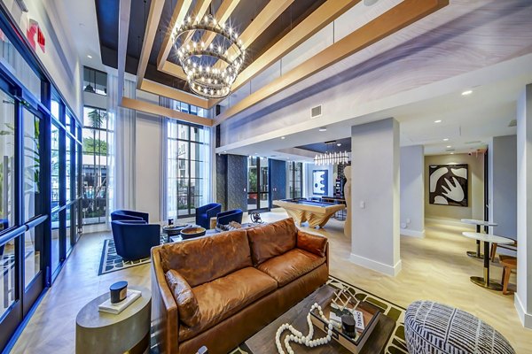 Clubhouse with elegant seating and modern decor at The Ellsworth Apartments, offering luxury amenities and a welcoming gathering space